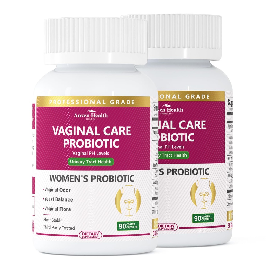 Vaginal Probiyotiks for Women pH Balance with Prebiyotiks - 60 Milyar Kadın Vaginal Flora, Odor, Yeast & Digestive Health with Saffron, Cranberry, Vegan & Non-GMO | 180 Caps