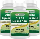 En İyi Doğallar Alpha Lipoic Acid 600 mg 60 Capsules - ALA Güçlü Antioksi (60 Kont)