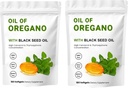 2 Pack Oil of Oregano Softgels, 2 in 1 Oil of Oregano with Black Seed Oil 200 mg, Gluten Free