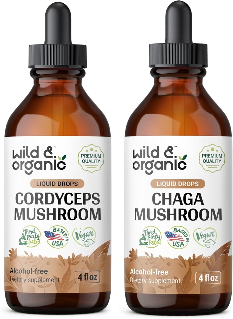 Βάμμα Wild & Organic Cordyceps 4 fl oz & Chaga Mushroom Βάμμα 4 fl oz