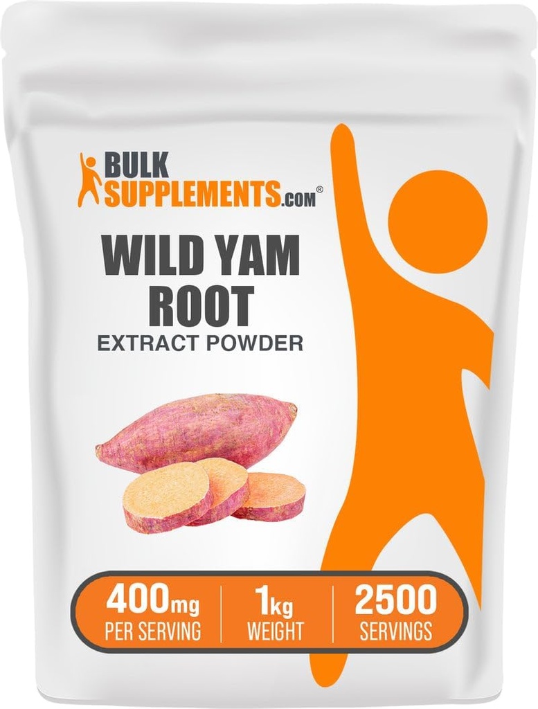 BulkSupplements.com Wild Yam Türlü Toz - Kökten, Herbal Supplement, Wild Yam Supplement - Gluten Free, 400 mg per Service, 1kg (2.2 lbs) (Pack of 1)