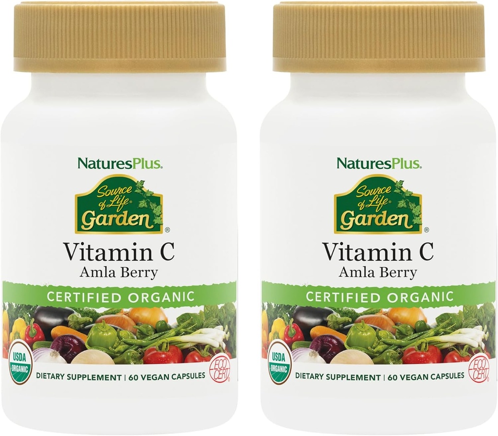 NaturesPlus Life Garden C - 60 Vegan Capsules, 2 Paket - Immune System Support - sertifikalı Organik, Non-GMO, Gluten Free - 60 Toplam Hizmetler
