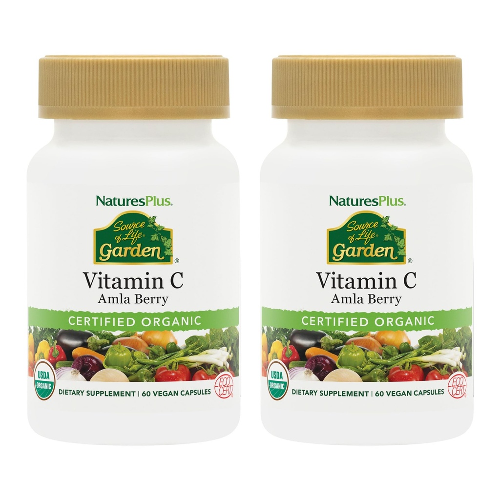 NaturesPlus Life Garden C - 60 Vegan Capsules, 2 Paket - Immune System Support - sertifikalı Organik, Non-GMO, Gluten Free - 60 Toplam Hizmetler