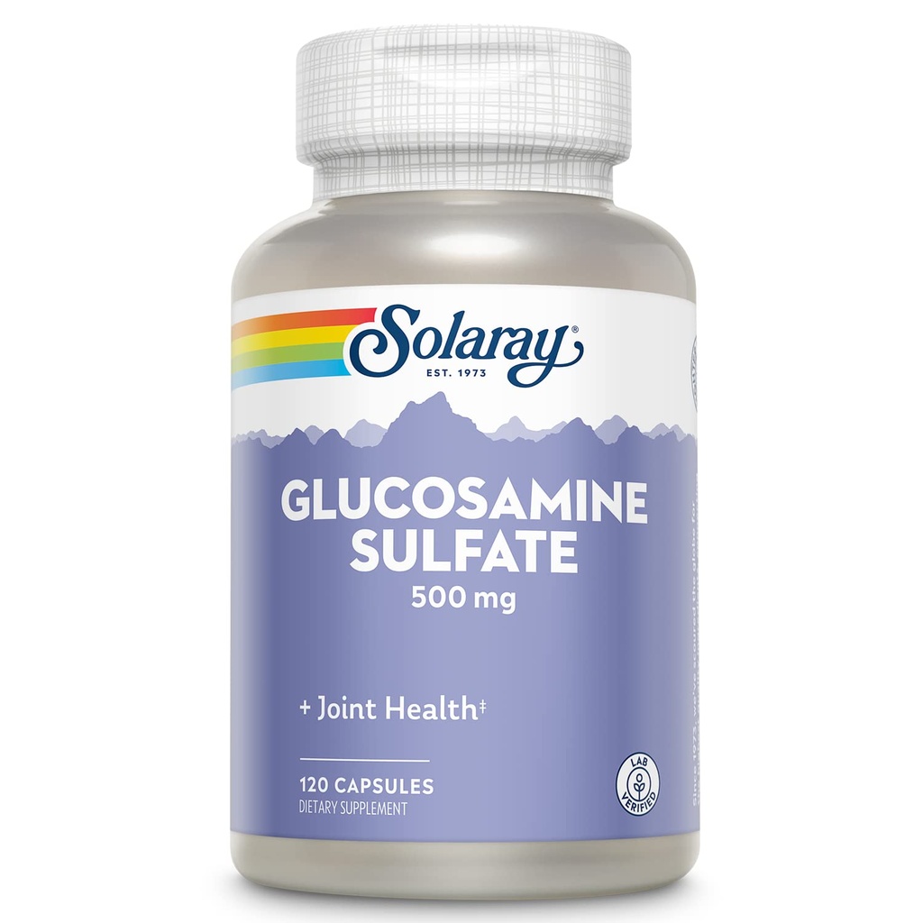 SOLARAY Glucosamine Sulfate 500 mg | Sağlıklı Ortak Flexability & Resiliency Support (60 Serv, 120 CT)