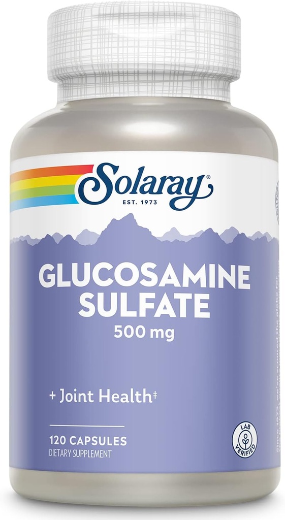 SOLARAY Glucosamine Sulfate 500 mg | Sağlıklı Ortak Flexability & Resiliency Support (60 Serv, 120 CT)