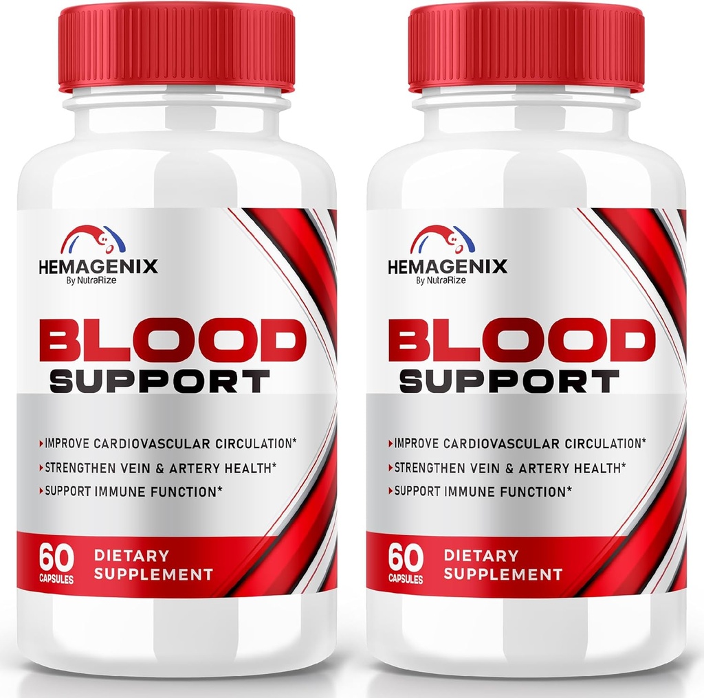 (2 Pack) Hemagenix Capsules, Hemagenix Advanced Blood Support Formula, All Natural Supplement to Maintain Healthy Levels, Extra Strength Pills for Overall Wellness, Official Reviews (120 Capsules)