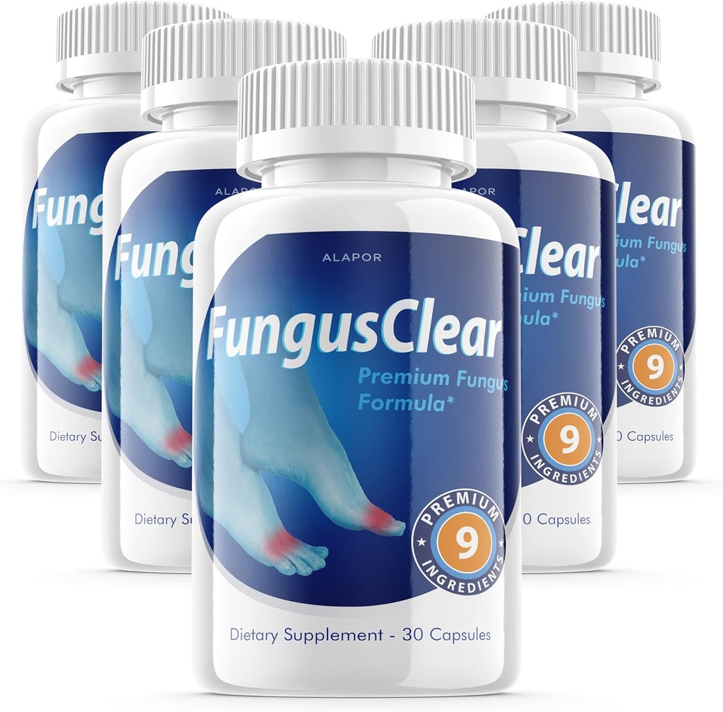 (5 Pack) Fungus Clear - Probiotic Fungus Clear Pills, Advance Formula Fungusclear Κάψουλες, Fungus Clear Max, για 150 ημέρες προσφοράς.