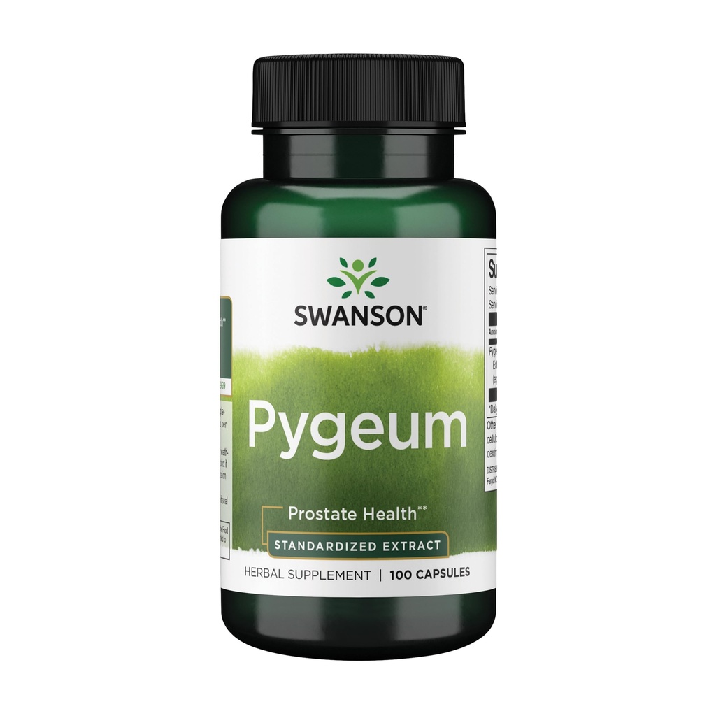 Swanson Pygeum Herbal Supplement for Men Over 40 Seeking Prostate, Bladder, and Urinary Tract Support - 125 mg (100 Capsules)