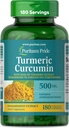 Puritan's Pride Turmeric Curcumin 500 mg, 95 Cucuminoids'e ayak uydurulmuş, Antioksi Health için Herbal Diyetsel Supplement, 180 Radpid Release Capsules