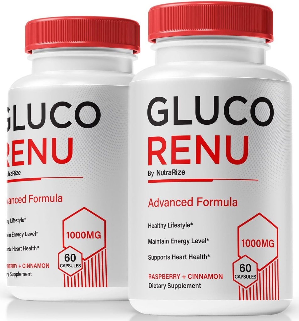 (2 Pack) Gluco Renu Capsules, Official GlucoRenu Pills, Natural Support For Healthy Levels, Circulation and Balance, Premium Formula Blood Vessel Cleaner, GlucoReNu Glyco Optimizer (120 Capsules)