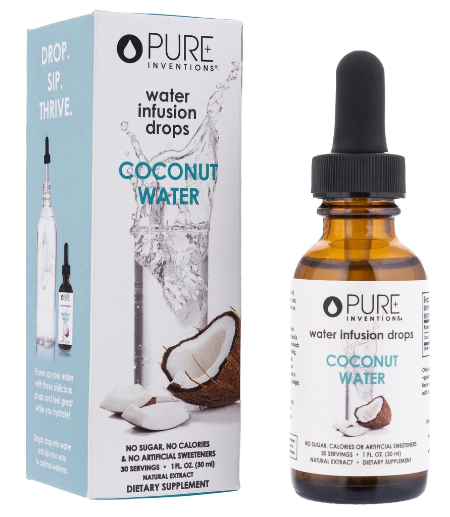 Saf Inventions Coconut Water - Water Advancedr Drops - Electrolyte Hydration - No Sugar, Calories, or Yapay Sweeteners - 30 Hizmet, 1 oz