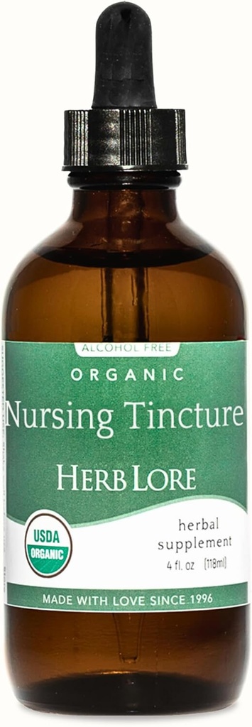 Herb Lore Organik Hemşirelik Tincture - Sıvı Lafasyon Desteği Moringa ve Fennel ile Meme Sütunu Artmak için Geri Döndü - Fenugreek-Free Emziring Supplement (4 fl oz)