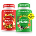 UpNourish Organik Meyveler ve Veggies Supplement - Destek Diyet Dengesi, Vücut Temiz ve Enerji - Doğadan 480 Meyve ve Super Yeşiller Capsules - Meyve ve Sebze Tazeleri Yetişkinler & Çocuklar Için Yazıyor