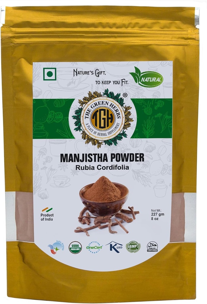Green Herbs Manjistha Root Toz, 227g Finely Ground, Natural and Chemical-Free, Herbal Toz, Rubia Cordifolia
