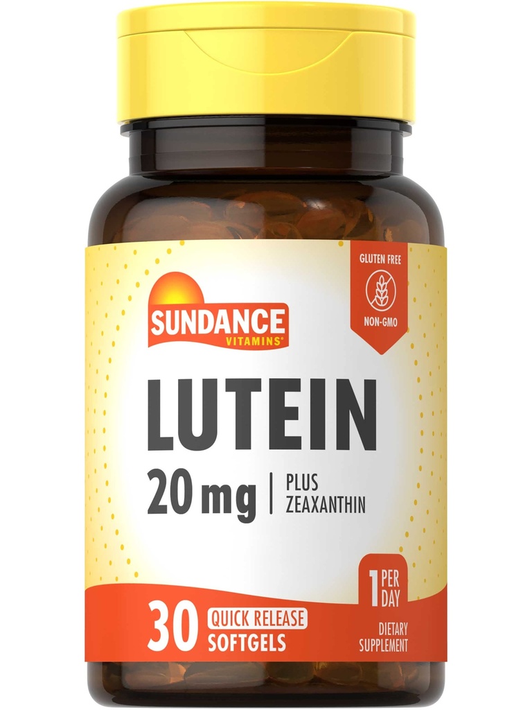Sundance Lutein 20 mg | 30 Softgels | Zeaxanthin | Non-GMO ve Gluten Free Supplement Supplement