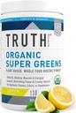 Αλήθεια Διατροφή Super Greens σκόνη - Βιολογικό Πράσινο Superfood σκόνη για την ενίσχυση της ενέργειας & της ανοσίας, Υγιεινή πέψη για τους άνδρες και τις γυναίκες, Πράσινο συμπλήρωμα Smoothie σκόνης Mix (Lemon)