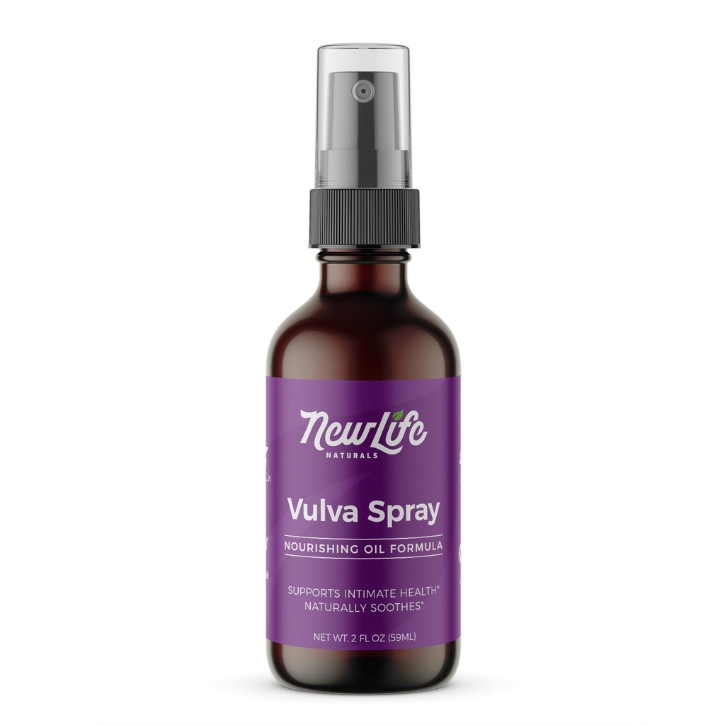 NewLife Naturals Feminine Spray Vaginal Moisturizer for Kuruness Itching Irritation PH Menopause Support with Olive Oil, Lemongras and More - 2 ozz