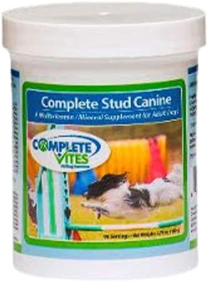 Συμπληρώνεται Stud Canine – Βιταμίνη & Ορυκτό συμπλήρωμα για την αναπαραγωγή Stud Dogs - (<20lbs)-48 θρεπτικά συστατικά-Improve Sperm/beeding Δυνατότητα ** Ωμέγα λιπαρά οξέα, Αμινοξέα, Digestive Ένζυμα + Περισσότερα 105 γραμμάρια