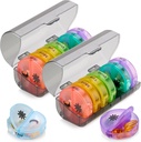 Haftalık Pill Organizer - 2 Times-A-Day Karşılaştırması - 7 Gün AM/PM Pill Konteyner - Portatif, Dayanıklı ve Seyahat Pilleri Tabletler için Vaka, Fish Oils, Vitamins ve Supplements, Rainbow, 2 Pack