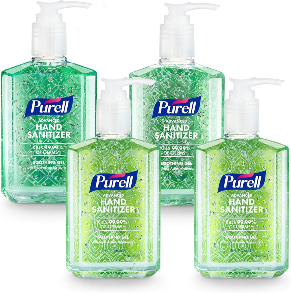 PURELL Advanced Hand Sanitizer Καταπραϋντικό Gel, Fresh Slead, 8 fl oz αντλία μπουκάλι (πακέτο του 4), 9674-06-ECDECO