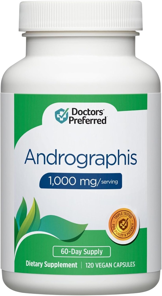 Εκχύλισμα Ανδρογράφου - 1000 mg/serving, 120 κάψουλες Vegan