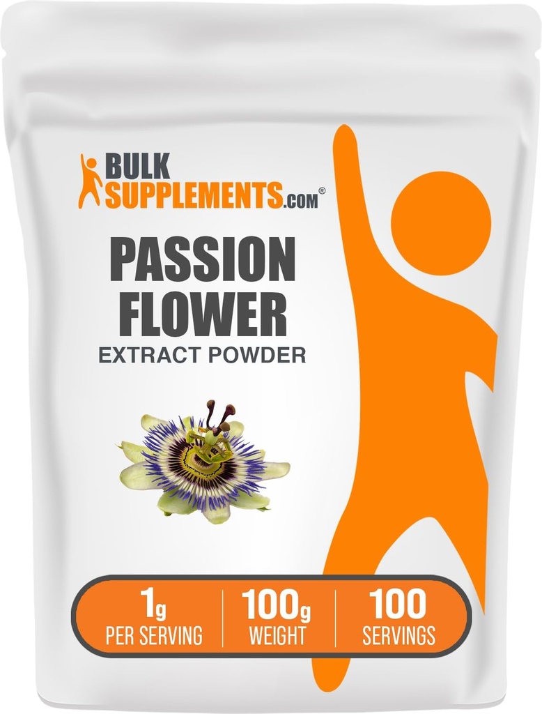 BulkSupplements.com Passion Flower Extract Powder - συμπλήρωμα λουλουδιών πάθους, συμπλήρωμα βοτάνων - Χωρίς γλουτένη, 1g ανά Σερβίρισμα, 100g (3.5 oz) (πακέτο του 1)