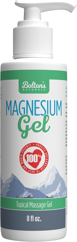 Bolton'ın Doğalları Topic Magnezyum Gel 8 fl oz | Soothing Gel Magnezyum | Masaj, Topical Skin Dermal Abors | Calm ve Rahatlama