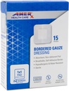 2" x 2" Giyinme (1x1 Pad) AMERX Sınırlanmış Gauze - Yapıştırıcı Bantlar - Suye Dayanıklı Engel - Kendi Yapıştırıcı Sınırı - Nefes alınabilir, Hipoallergenik - 15 Pads Per Box