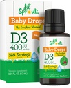 Carlyle Bebek Vitamin D3 Sıvı Durağı | 400 IU | .31oz (9.2 mL) 1 Yıl Supply (365 Hizmet) | Vegetarian, Non-GMO ve Gluten Free Tarafından Lil' Sprouts