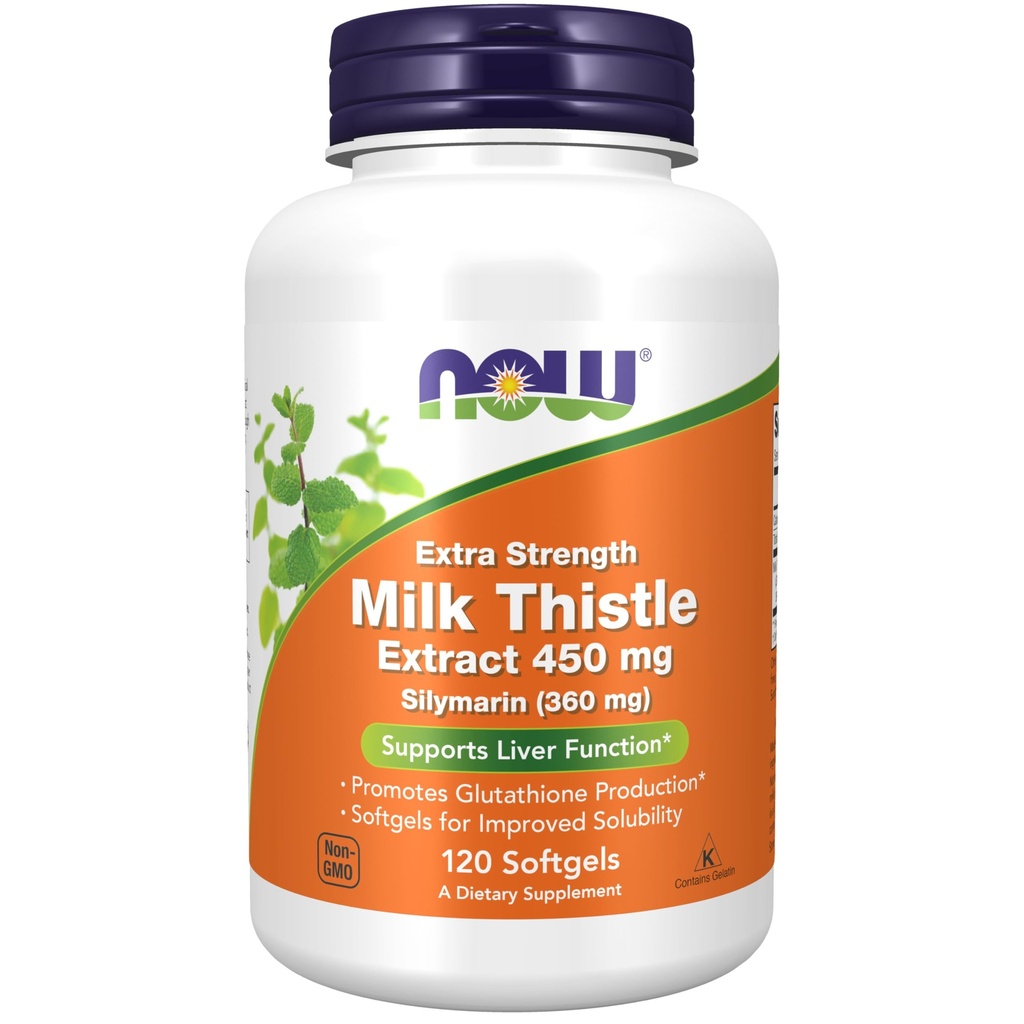 NOW Συμπληρώματα Τροφίμων, Silymarin Milk Thittle Extra Strength 450 mg, 120 Softgels
