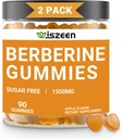 2 Pack Berberine Gummies, Sugar Free Berberine Supplement 1500 mg with Ceylon Cinnamon, Berberine Gummy for Yetişkinler
