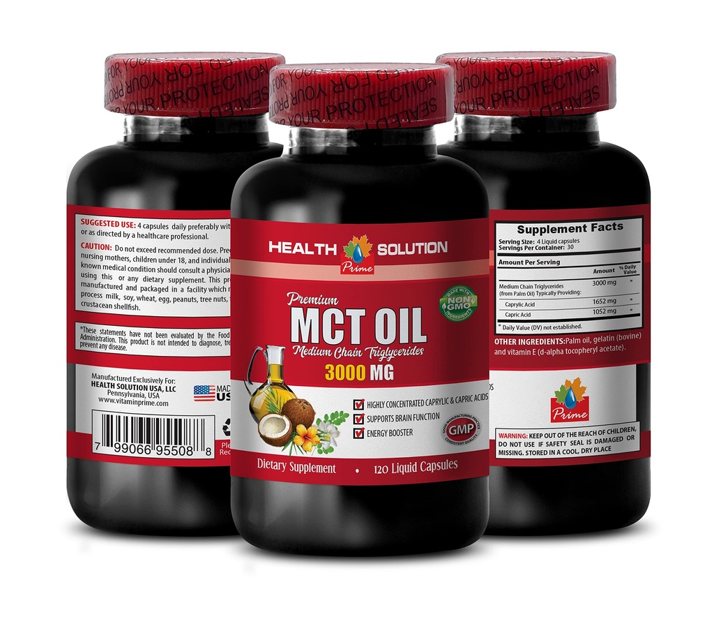Immune System ATM - MCT Oil 3600MG, 100% Pure - Medium Chain triglycerides, mct Oil Pills Organik, mct Oil Capsules, mct Oil Pills, mct Oil - 1 Şişe (120 Softgels)