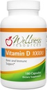 Wellness Kaynakları Vitamin D 1000 IU - Soy-Free Vitamin D3 (180 Veggie Capsules)