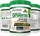 Vital First Daily Greens Superfood Toz 50 Tüm Super Foods with Spirulina, Chlorella, Flax Tohum, Fiber ve Enzymes with Organic Greens - 30 Servisler