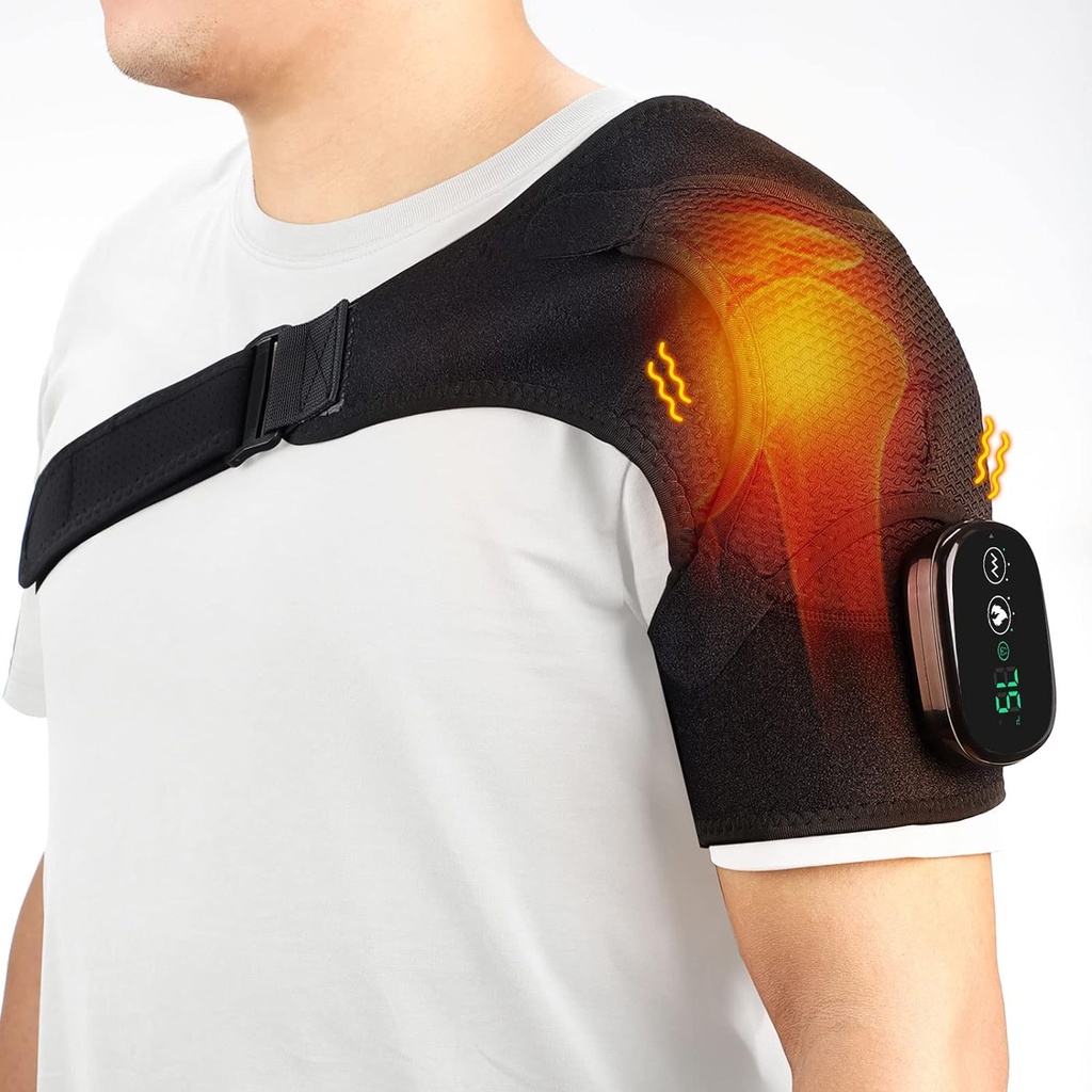 Cordless Omuz Isıtması Pad, Men Kadın Ağrısı Yardımı Için Omuzlu Masaj
