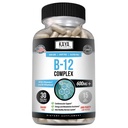 Kaya Naturals B-12 Kompleksi | Kadınlar ve Erkekler Enerji ve Metabolizm ATM | Biotin, Choline, Inositol, Folate ve Vitamin C - 30 Capsules