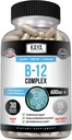 Kaya Naturals B-12 Kompleksi | Kadınlar ve Erkekler Enerji ve Metabolizm ATM | Biotin, Choline, Inositol, Folate ve Vitamin C - 30 Capsules