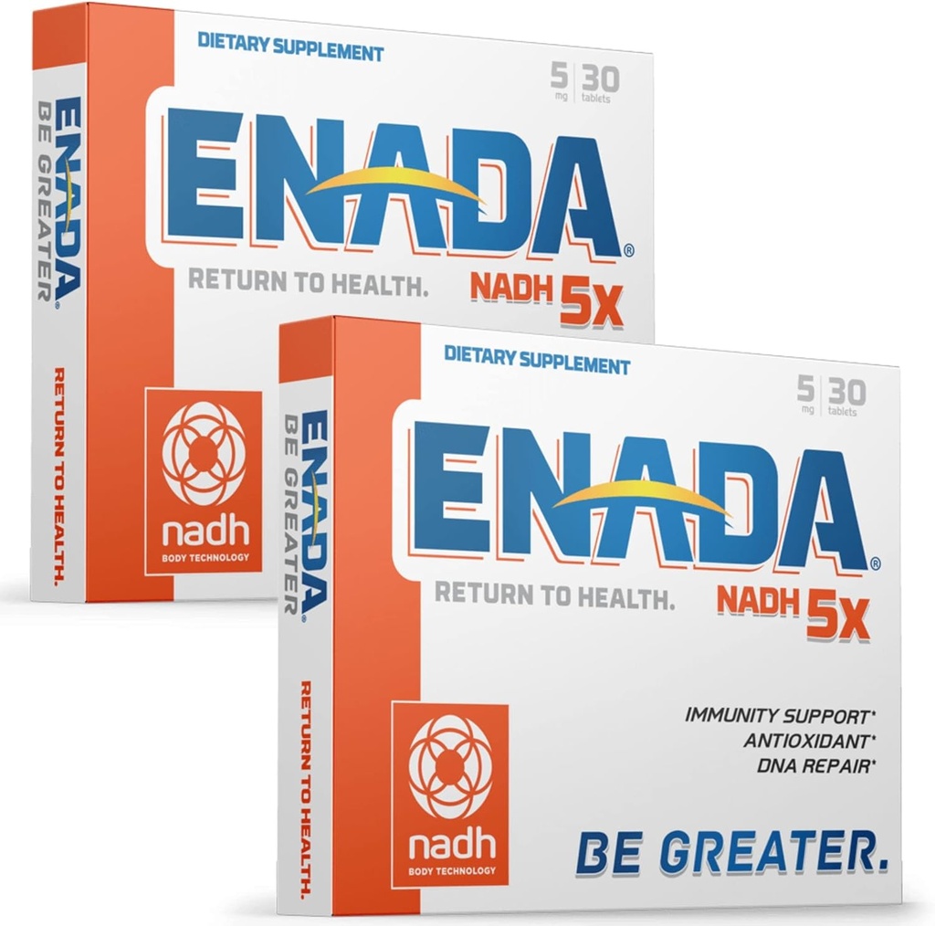 ENADA New 5MG NADH Supplement (Redük NAD) NMN | Natural Energy Supplement That Support Immunity, DNA Tamir, Antioksi | Enerji ve Hafıza ATM | 60 Tabletler olarak hizmet eder...
