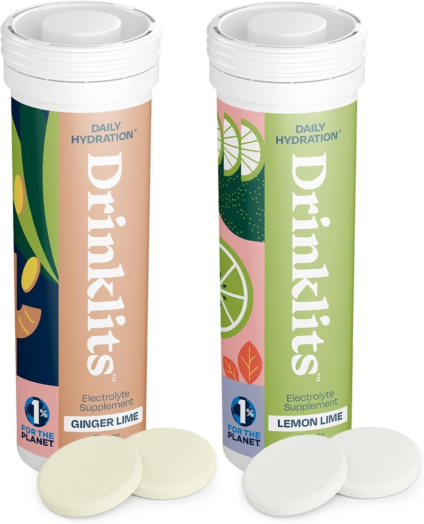İçmeler Hydration Tabletleri - Elektrolytes & Vitaminler | Ginger-Lime ve Lemon-Lime - 2 Pack (20 hizmet)