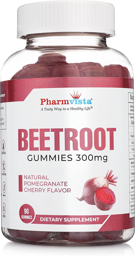Arıtroot Gummies 300 mg - Sağlıklı Beslenme Desteği için * - Doğal Karma Meyve Flavor Non-GMO Vegan-Beet Chews- 90 Count