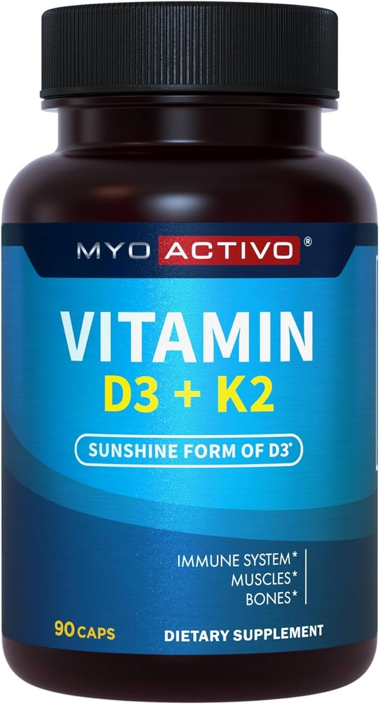 D3 C2 Supplement 5000 IU & 200 mcg - Yüksek Abhidrasyon D3, Patentli MK7 & MK4, Kalp Sağlığı, Immune Support, 90 Vegetarian Capsules