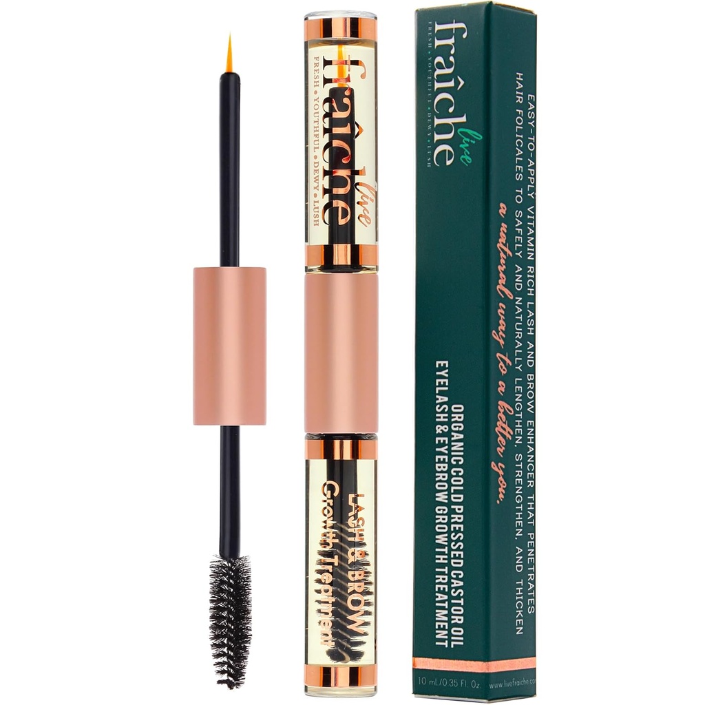 USDA Organik Castor Oil Lash Serum - Premium All Natural Cold Pressed Castor Oil Eyelash Growth Serum with Mascara Tube - Eyelash Treatment and Conditioner - For Blood