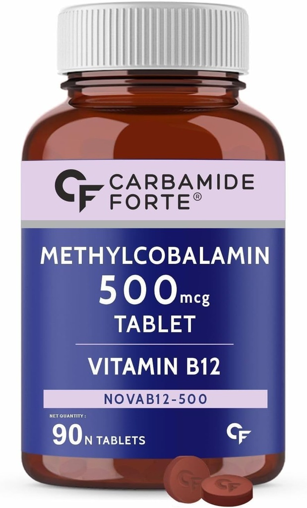 Γενόσημο Αύξηση . Vitamin B12 Δισκία 500mcg - Ενεργή μορφή της μεθυλοκοβαλαμίνης B12 συμπλήρωμα για άνδρες και γυναίκες - 90 Veg δισκία, Nautral
