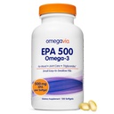 OmegaVia 500 EPA, Purified Omega-3 Fish Oil Supplement, 500 mg EPA in Triglyceride Form, Burpless Fish Oil, Non-GMO, Gluten-Free, IFOS 5Star, 120 Softgels