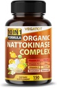 VEGATOT Organik Nattokinase Kompleksi - 10IN1 Formula D3, Niacin, Vitamin K2, çinko, CoQ10, Quercetin - ABD'de (150 Kont)
