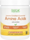 SuperNutrition Leucine Enriched Essential Amino Asits with L-Leucine, L-Lysine, L-Threonine ve L-Isoleucine, Unflavored, 10.58 oz (300 g)