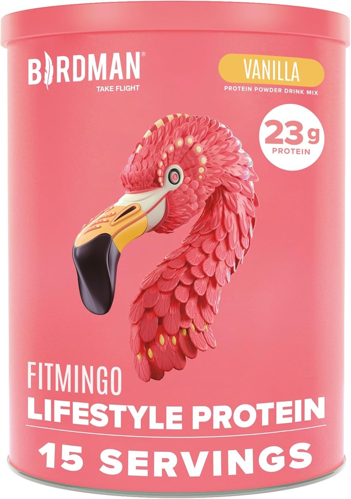 BIRDMAN Fitmingo Vegan Protein Toz Inositol, Collagen ATMs, Hyaluronik asit ve Vitaminler | Low Carb, Dairy Free, Low Calorie | 23g Plant Based Blueberry Protein Toz with Myo-Inositol