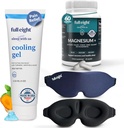 Sleep & Comfort: Μαγνήσιο + 500 MG για βαθύ ύπνο 60 Caps, Γρήγορη ψύξη Gel Rub για καταπραϋντική άνεση 4 oz & 3D ελαφρύ μπλοκάρισμα μάσκα ύπνου ένα μέγεθος