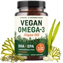 Vegan Omega 3 Algae Oil | Plantive DHA EPA | Sustainable Sourced, No Carrageenan, Non GMO | Heart, Brain, and Eye Health | Fish Oil Alternative | Algae Omega 3 Supplement | 60 Softgel Capsules
