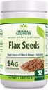 Herbal Sırları Organik Tüm Flax Tohumları Tamam | 14 G Per | Raw Vegan | Non-GMO | Gluten-Free | Made in USA (1 Pack, 1 Lb)
